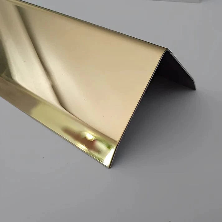 Cornier inox cu laturile tesite auriu lucios
