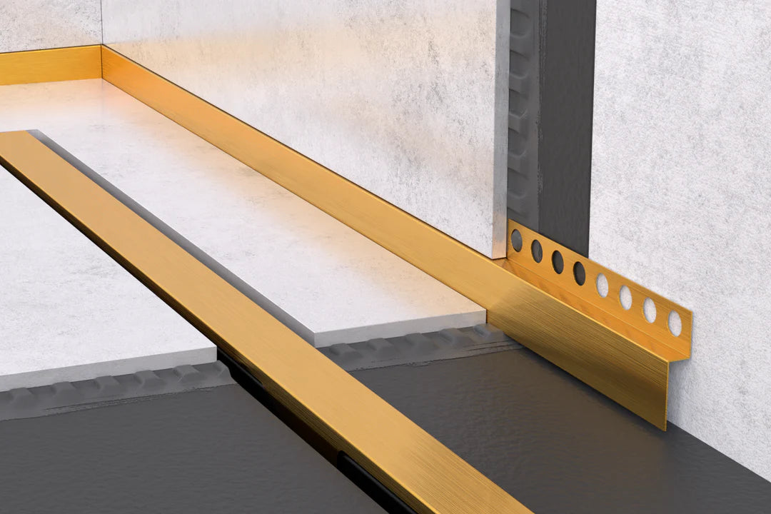 Profil frontal inox auriu periat dus walk in