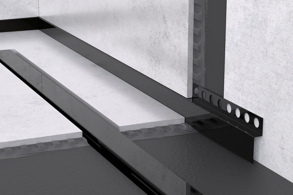 profil frontal inox negru periat dus walk in