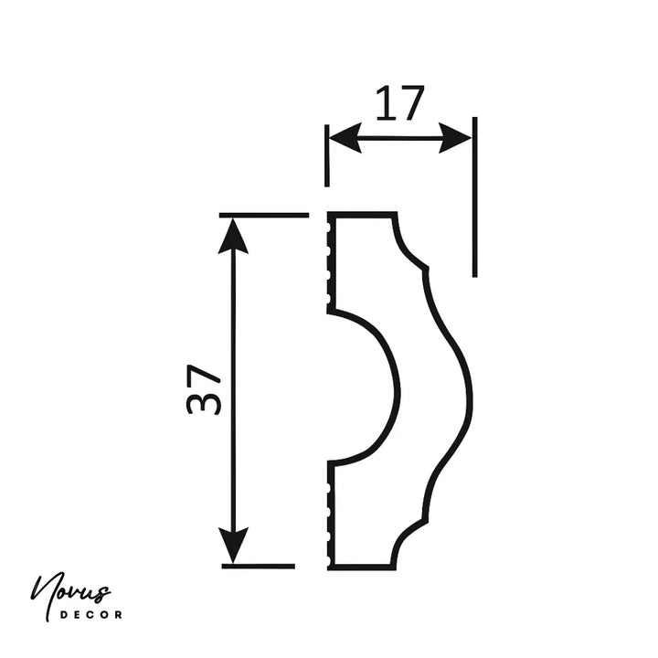 Brau decorativ perete duropolimer 37x17 x2000 mm