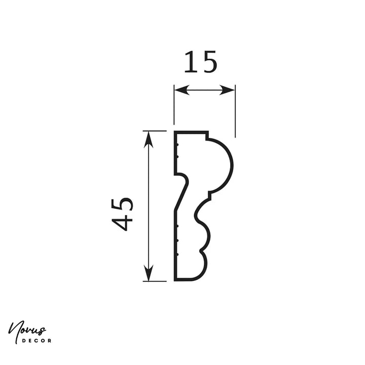 schita tehnica brau decorativ 45x15 mm