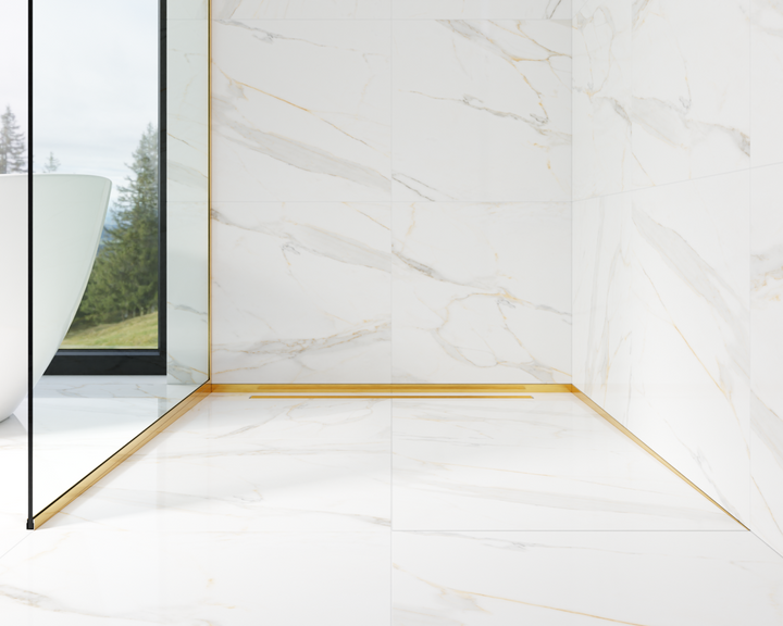 profil inox auriu periat compensare dus