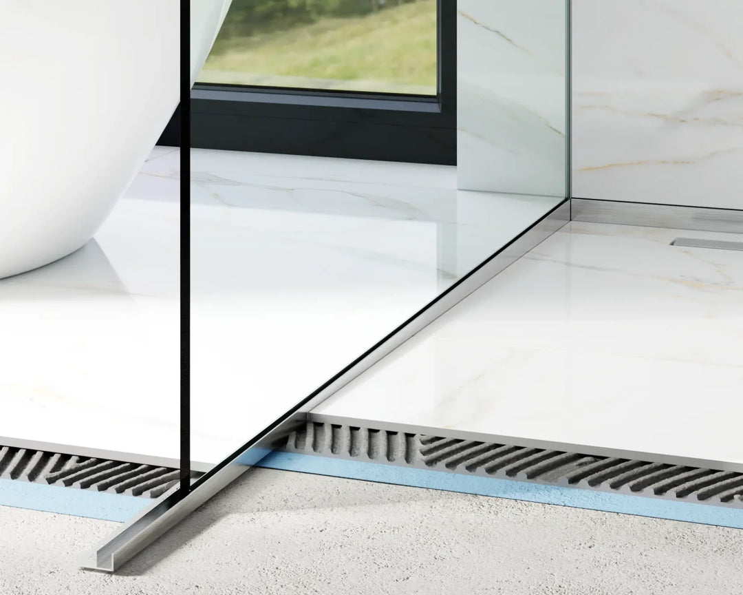 Profil inox fixare sticla dus si aripa de compensare