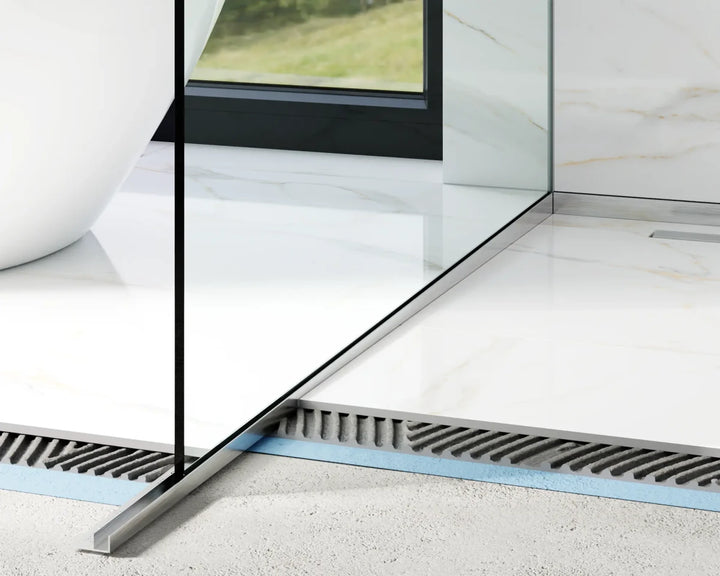 Profil inox fixare sticla dus si aripa de compensare