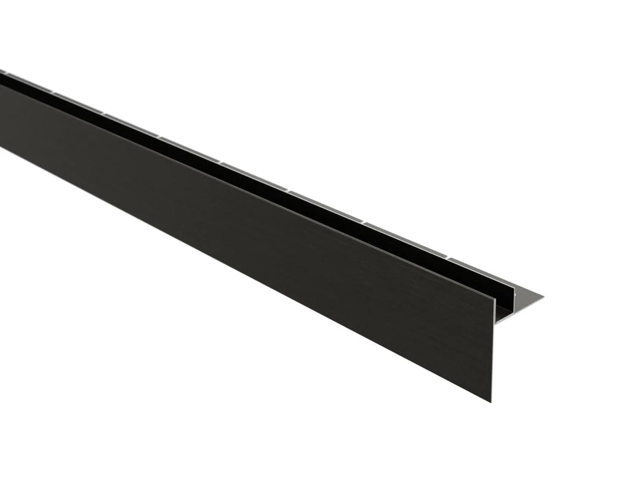 Profil inox gunmetal fixare sticla cu aripa de comensare