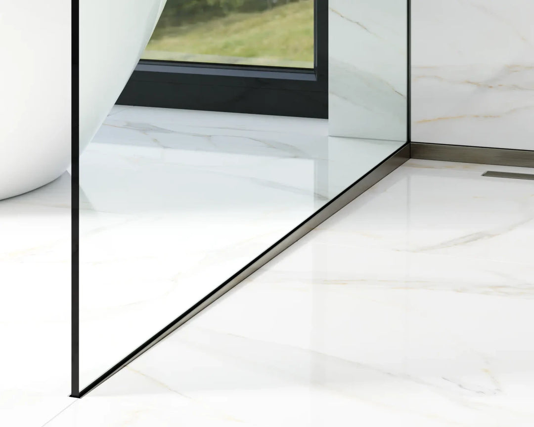 Profil inox gunmetal fixare sticla dus si compensare