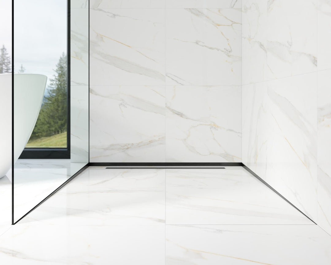 profil inox negru periat compensare dus