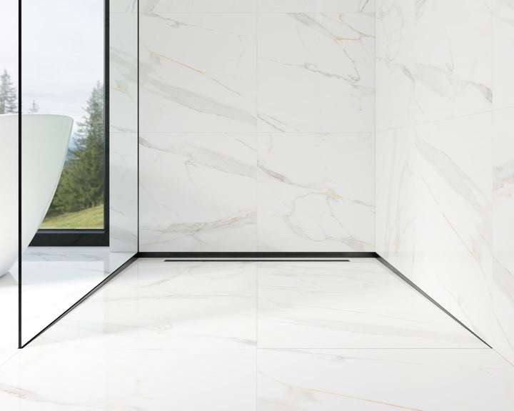 profil inox negru periat compensare dus