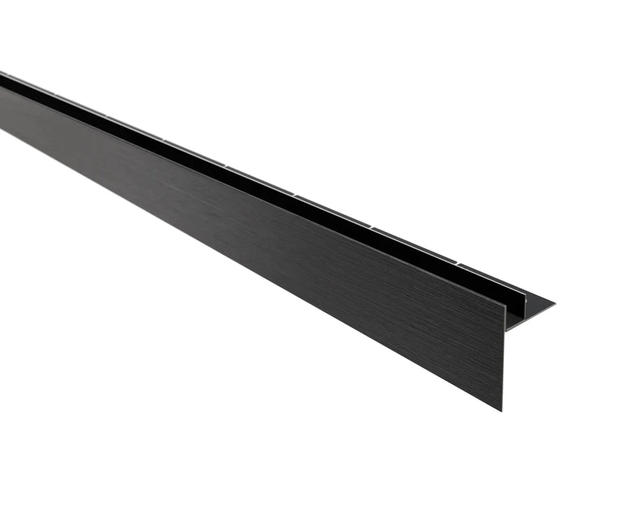 Profil inox negru satinat fixare sticla dus cu aripa  de compensare