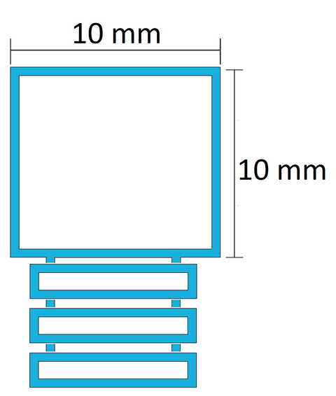 Schita conector inox pentru profile patrate inox