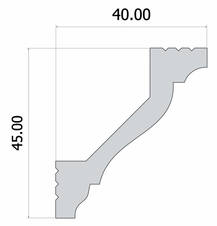 bagheta polimer cornisa 40x45 mm