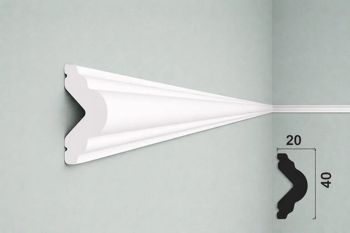 bagheta decorativa perete 20x40 mm