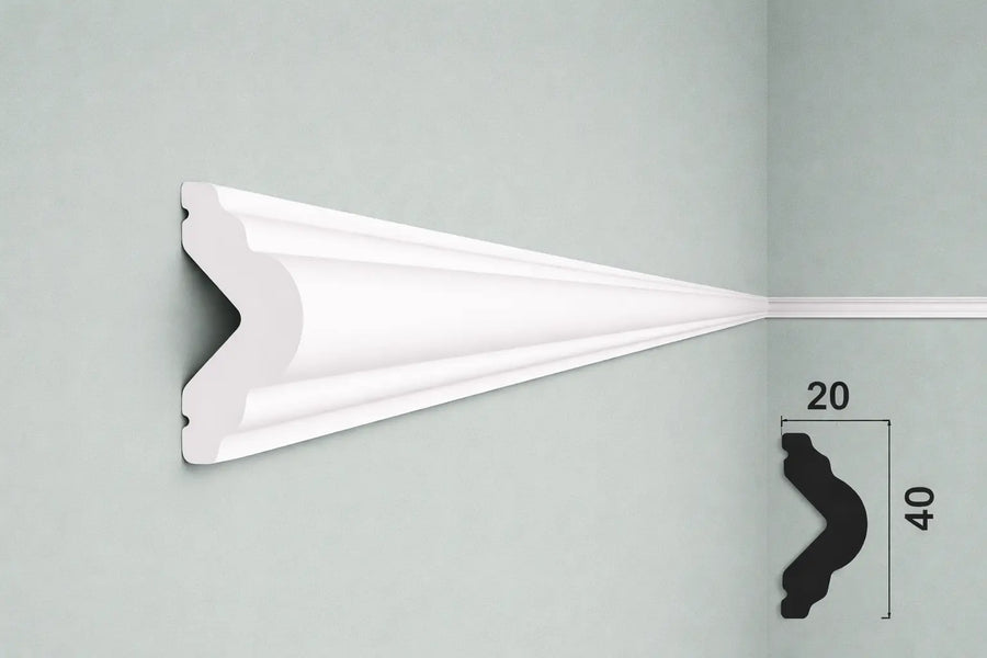 bagheta decorativa perete 20x40 mm