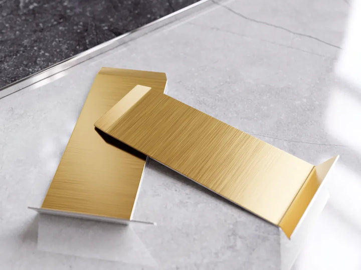 accesorii plinta inox F-slim auriu periat - colt exterior
