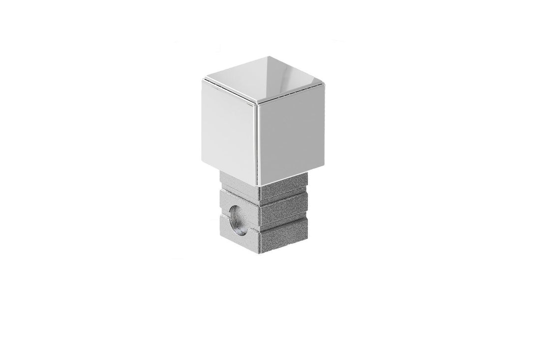 conector pentru profile inox patrate argintiu lucios