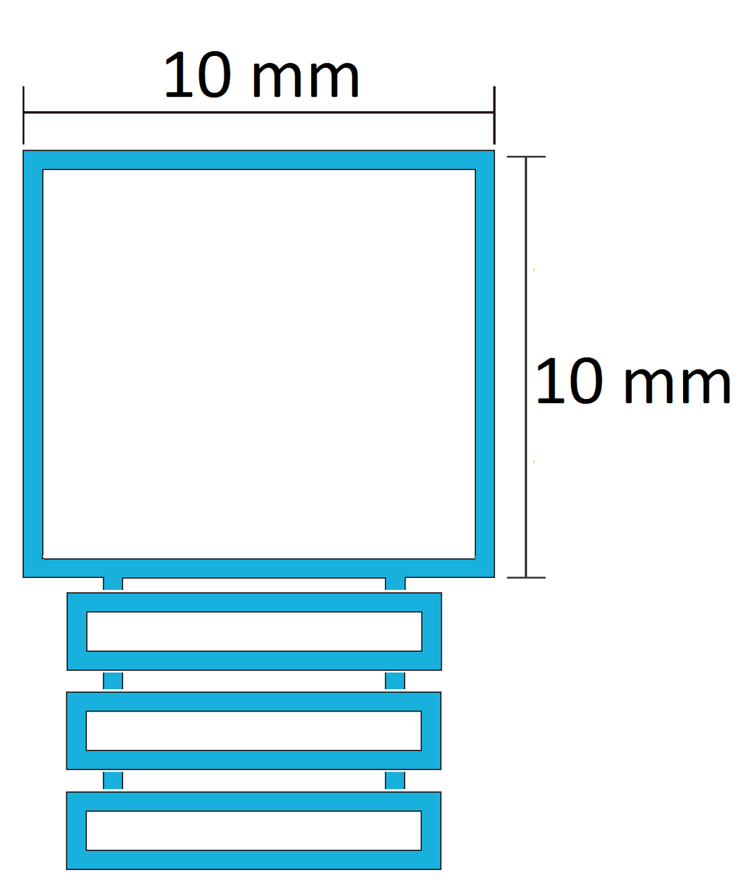 CONECTOR INOX PENTRU PROFIL PATRAT ARGINTIU LUCIOS - plinta-profile.ro