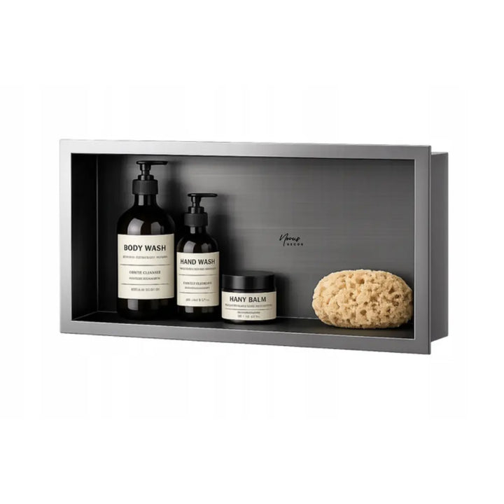 nia de dus incastrata din inox gunmetal 300x600 mm