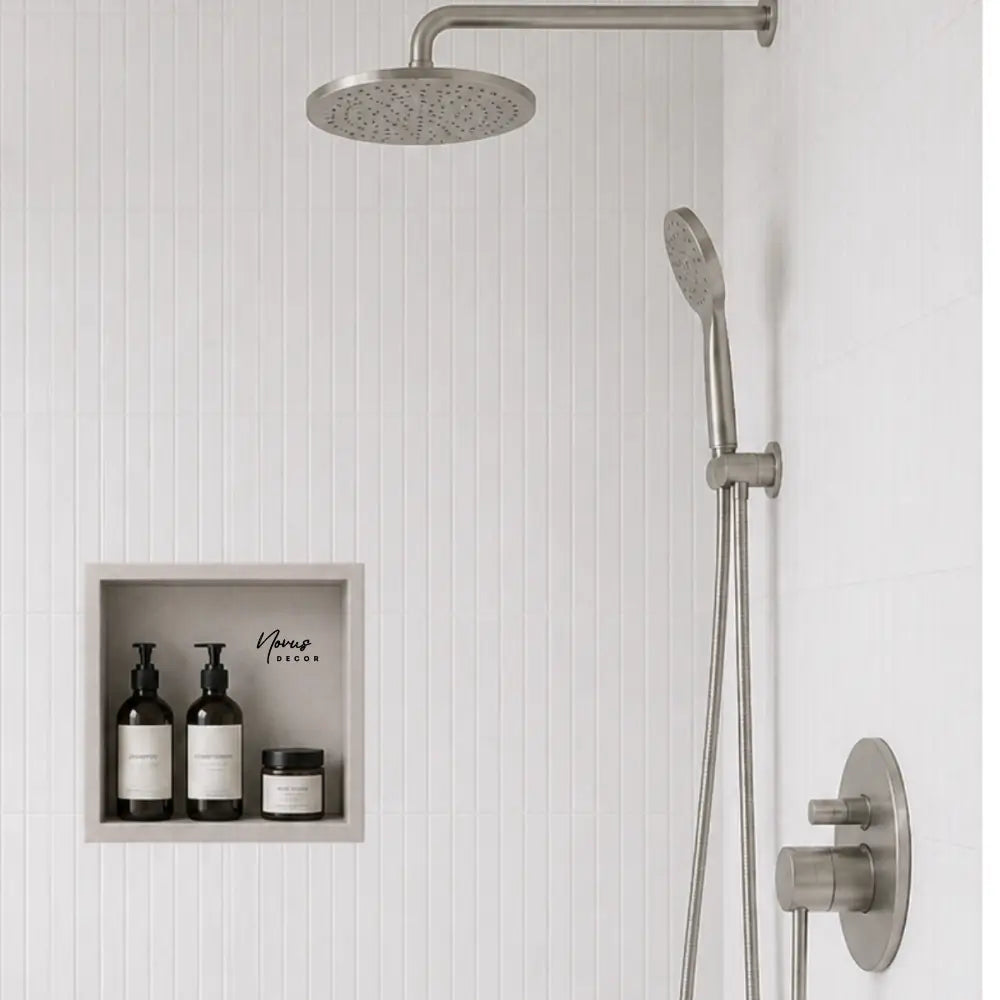 nisa dus incastrat din inox finisaj Sandstone