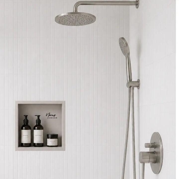 nisa dus incastrat din inox finisaj Sandstone