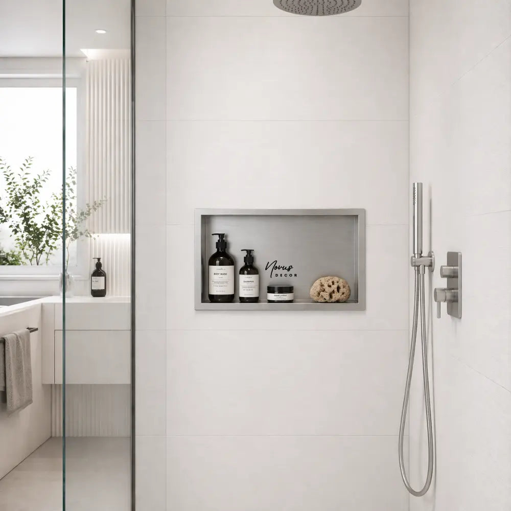 nisa incastrata baie din inox periat 600x300 mm
