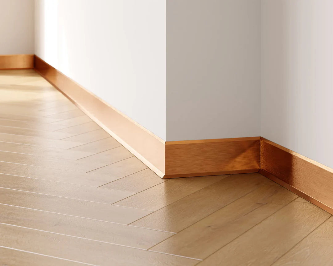 plinta inox cupru periat design slim