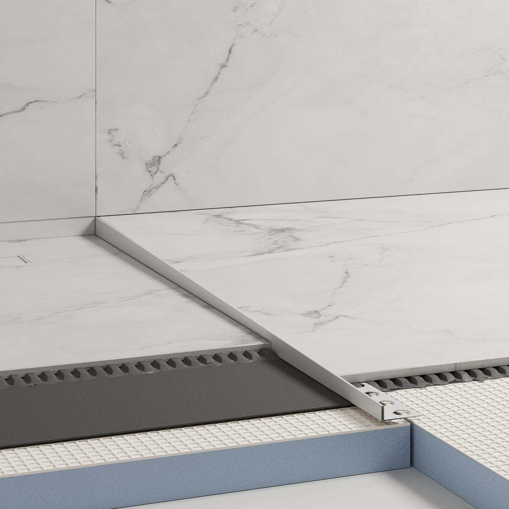 Profil compensare alb mat panta dus