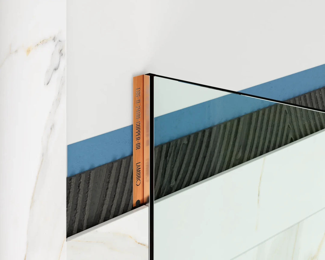 Profil inox cupru perat fixare sticla