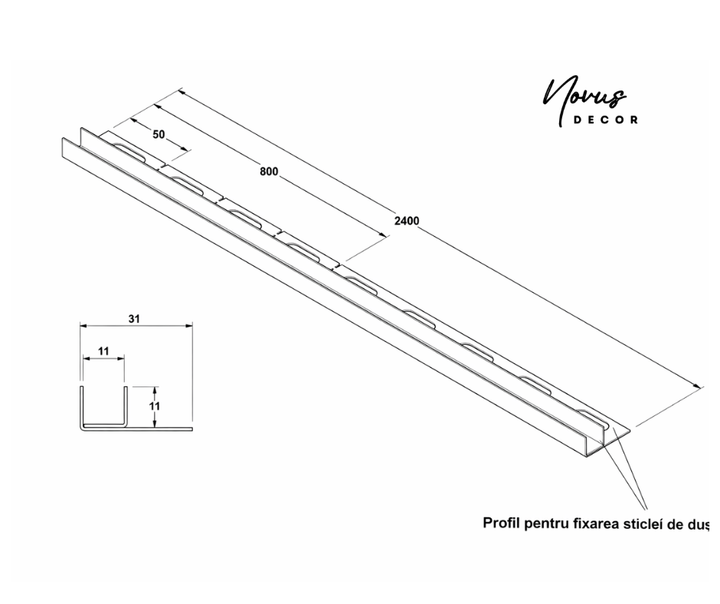 pofil inox fiare sticla dus