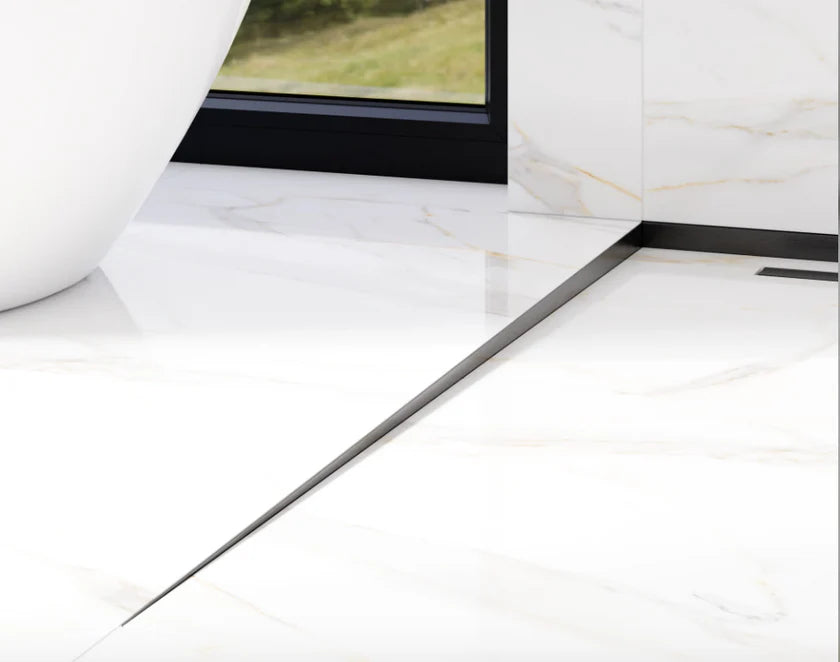 profil din inox pentru compensare panta dus negru periat