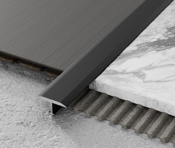 Profil T din aluminiu negru mat 15 mm × 2700 mm