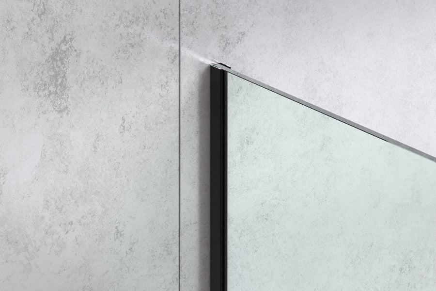 profil u fixare sticla dus, inox, negru periat 