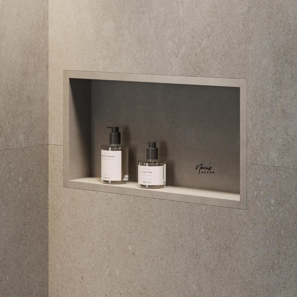 raft incastrat baie din inox finisaj sanstone dmensiune 300x600x100 mm