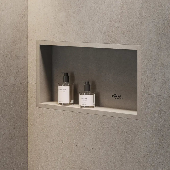 raft incastrat baie din inox finisaj sanstone dmensiune 300x600x100 mm