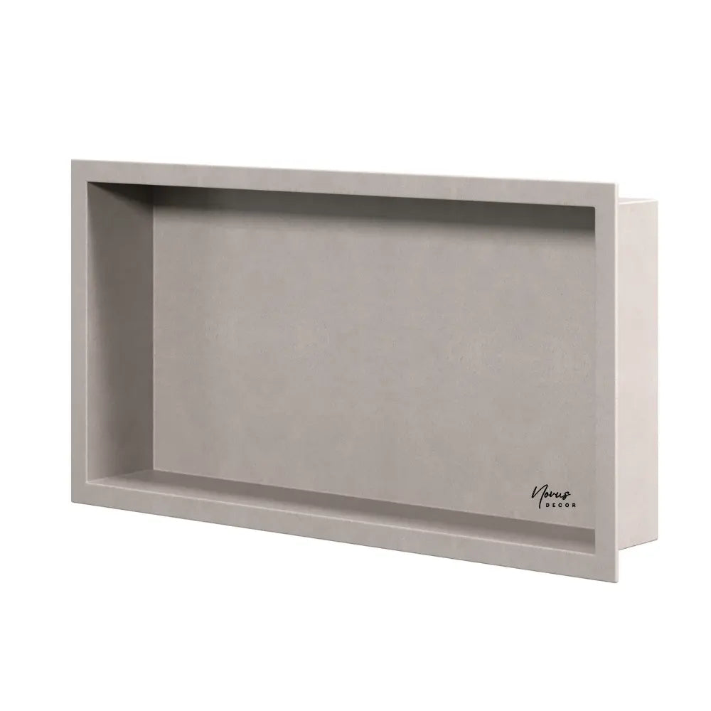 raft incastrat in perete din inox decor Sandstone