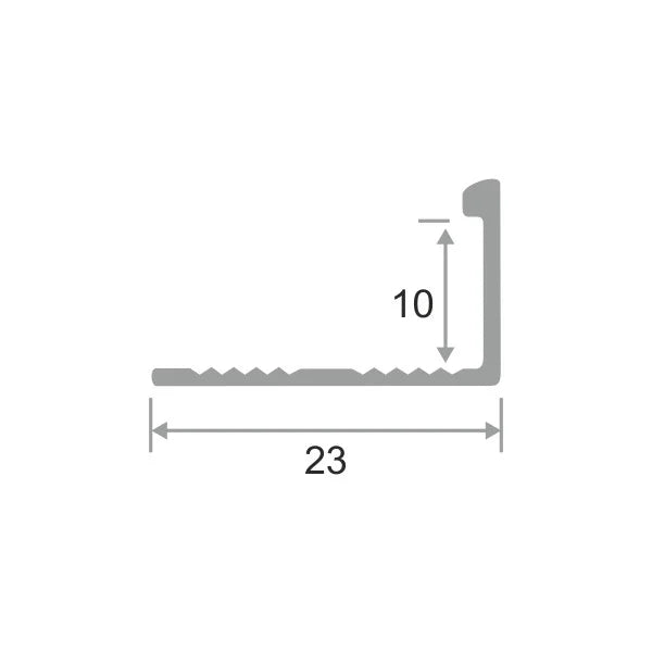 schita tehnica profil terminatie aluminiu tip L
